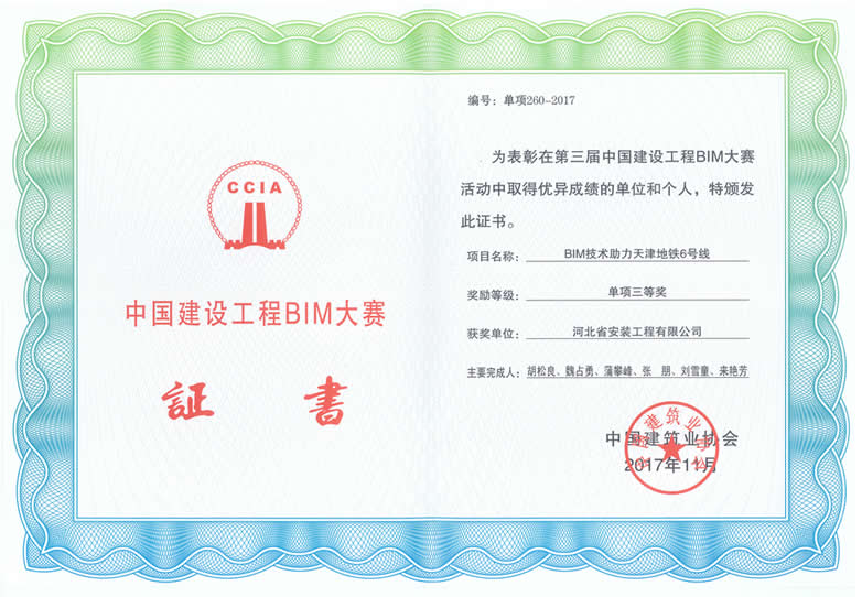 BIM大賽助力天津地鐵6號線(xiàn)2017